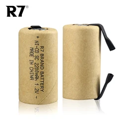 R7Brand wkrętarko-wiertarka elektryczna SC baterie 1.2V 2200mah Sub C ni-cd akumulator Battey z zakładką elektronarzędzia NiCd SUBC Cells