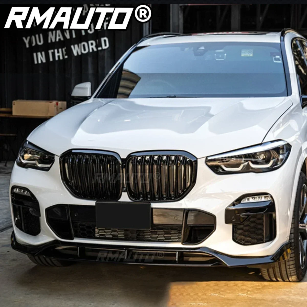 RMAUTO Carbon Fiber Front Bumper Lip Splitter Bumper Guard Protector Body Kit For BMW X5 G05 2019-2022 Car Accessories Body Kit