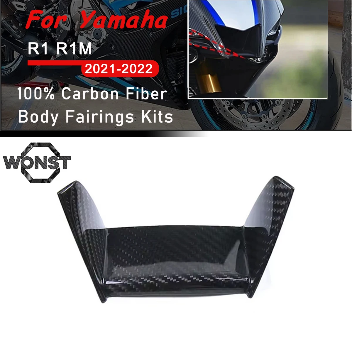 

Motorcycle Accessories Air Intake Bottom Plate Front Fairing Kit Dry Carbon Fiber For YAMAHA YZF R1 R1M 2020 2021 2022 2023 2024
