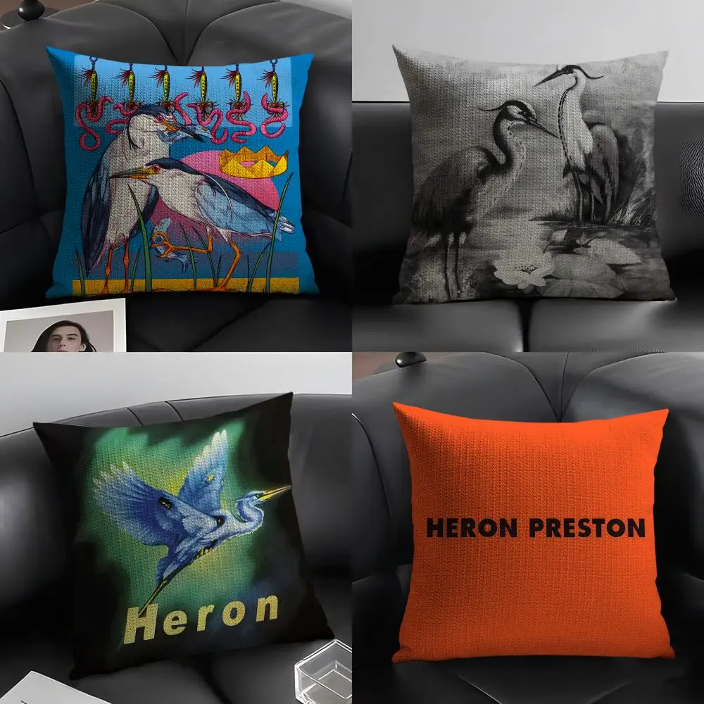 Funda de cojín de marca H-Heron Preston, tela orgánica de lino transpirable para verano, funda de almohada para sofá con estampado de doble cara, decoración del hogar