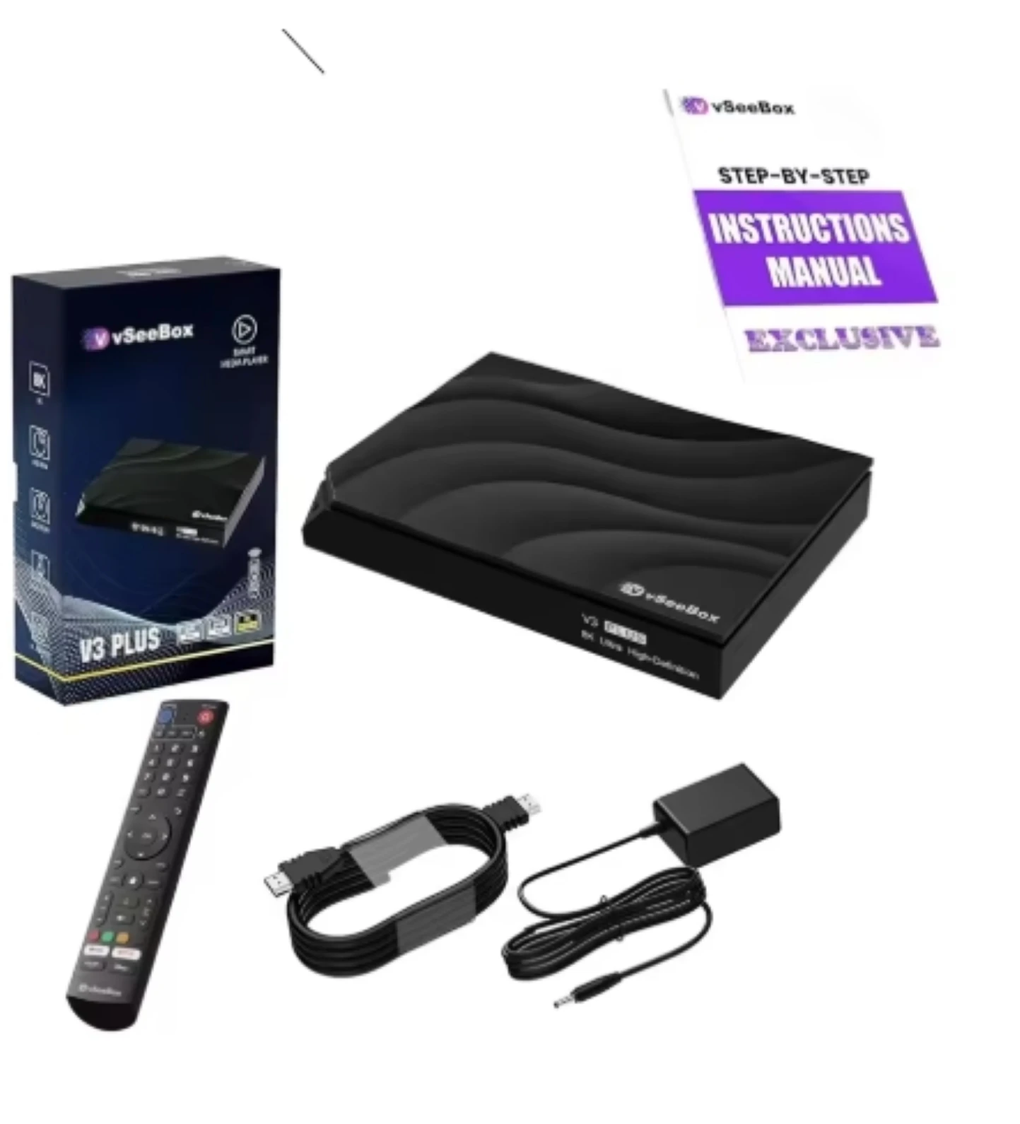 NAJLEPSZE OFERTY 2025 vSeeBox V3 Plus z Sterowaniem Głosowym 4GB RAM 64GB Pamięci Łatwy w Konfiguracji