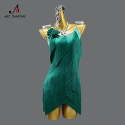 Latin Dance Costume Samba Prom Party Dress Women Evening Clothes Stage Wear Line Skirt Girls Sexy American Fringe Suit Customize