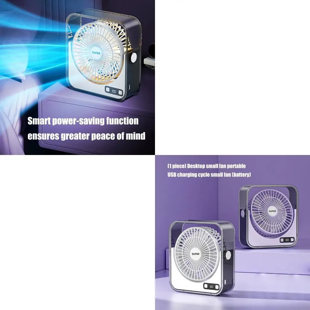 

M6CB Small Plastic Desktop Fan Energy Efficient Motor Cooling Desk Fan Plastic Texture for Workstation Dorm Room