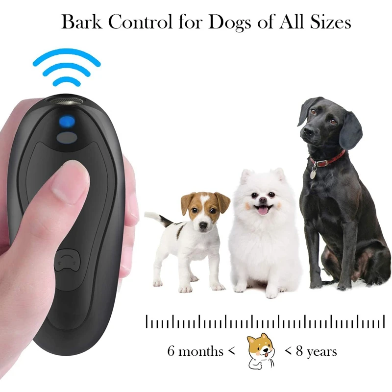 Dispositivo de Control antiladridos, disuasorio ultrasónico de ladridos para perros, Mini repelente de entrenamiento para perros de hasta 16,4 pies de alcance