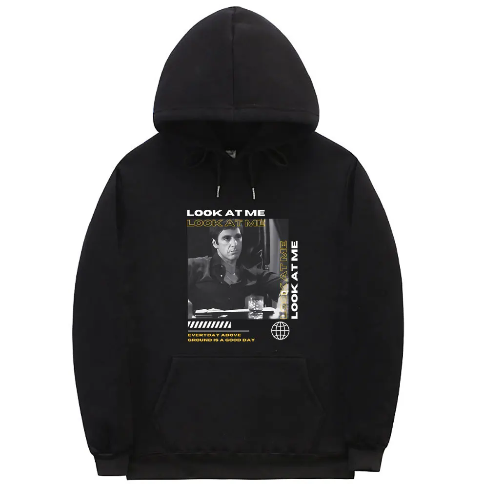 

Awesome Movie Scarface Look At Me Hoodie Vintage Al Pacino Tony Montana Graphic Sweatshirt Men Women Fashion Oversized Hoodies