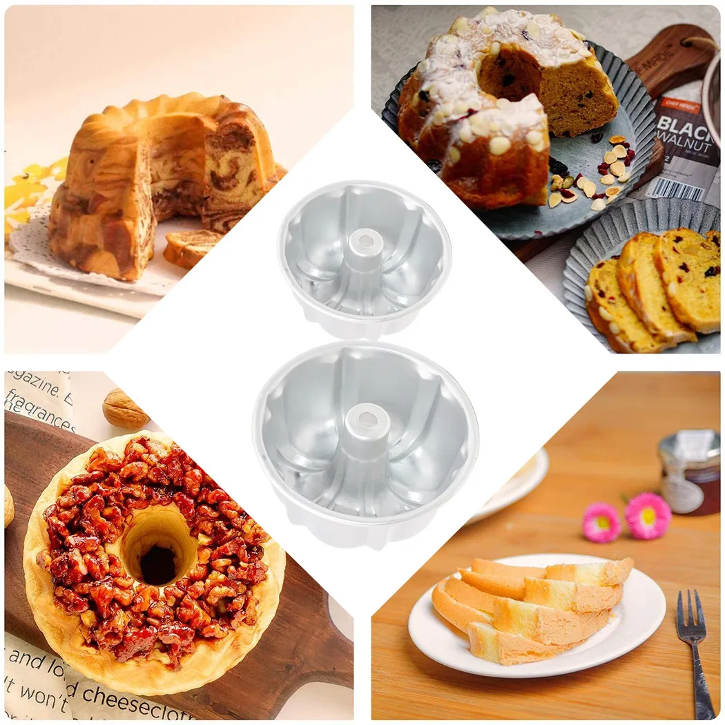 Metal Non Stick Cake Mould Fluted Ring Baking Mold Cake Pan Tray Baking Kitchen Mold Baking Cooking Accessories