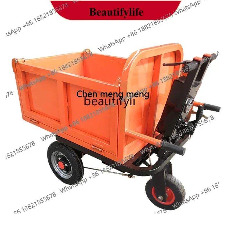 

A06 Engineering electric hand push ash bucket truck construction site brick small pull truck