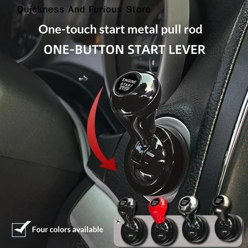 Metal Car One Button Start Lever Decor Cover Universal Push Start Switch Rocker Styling Trim For Vehicle Interior Modification