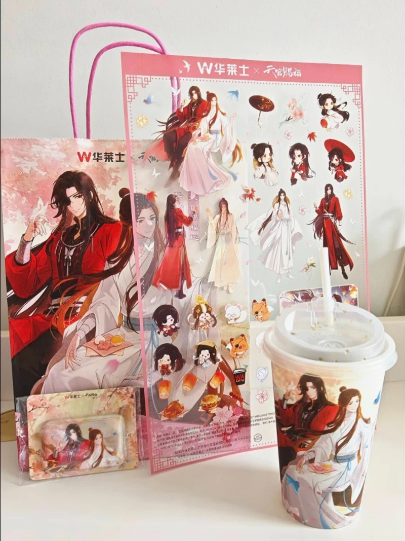 [Offical Collab] Anime TGCF Heaven Official's Blessing × Wallace Sticker Sheet Coaster Badge Paper Bag Cup Shopping Bag Gift