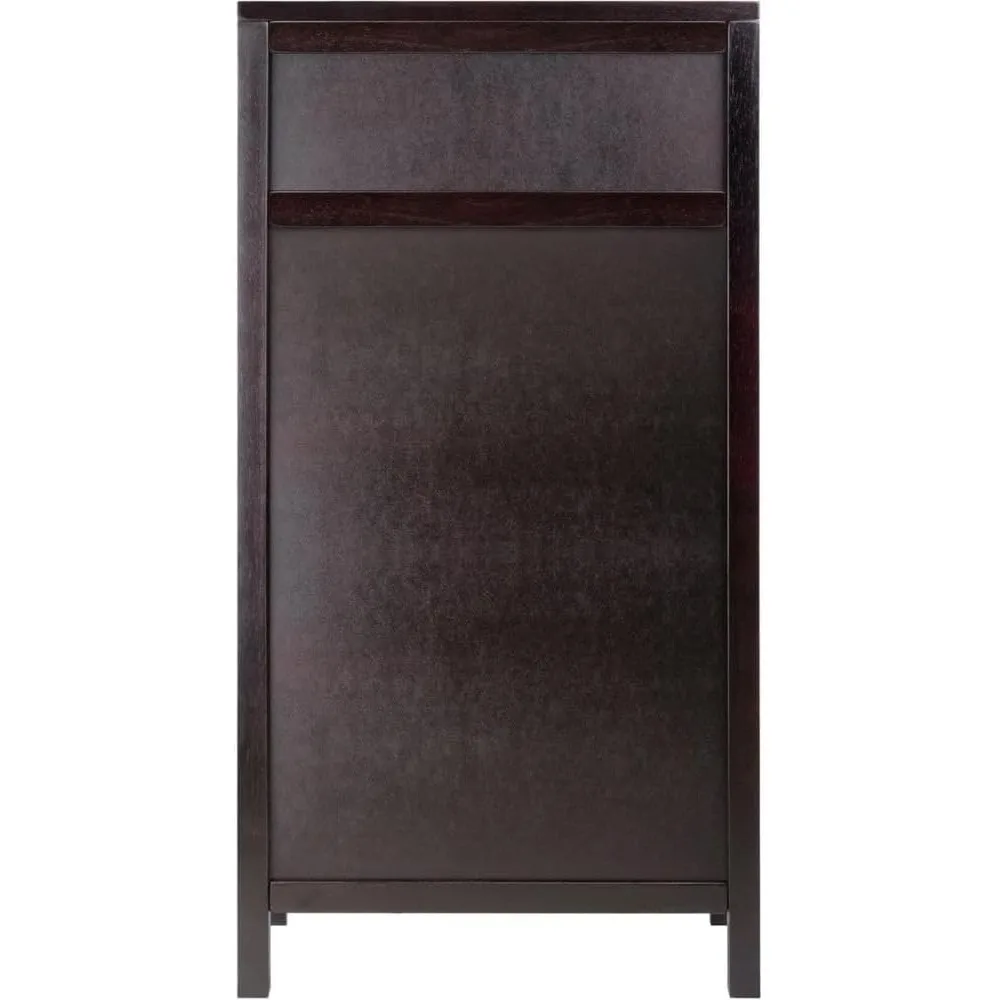 ตู้เก็บไวน์แบบโมดูลาร์ Ancona Dark Espresso Finish ความจุ 24 ขวดพร้อมลิ้นชักประดิษฐ์จากไม้คอมโพสิต Rich Espress