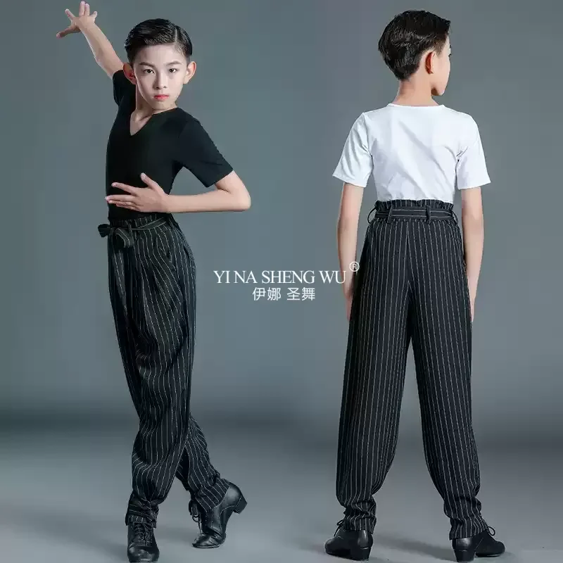 Jongens Latin Dans Kostuum Kinderen Professionele Stijldansen T-shirt Broek Pak Rumba/Cha Cha/Samba Prestaties danskleding