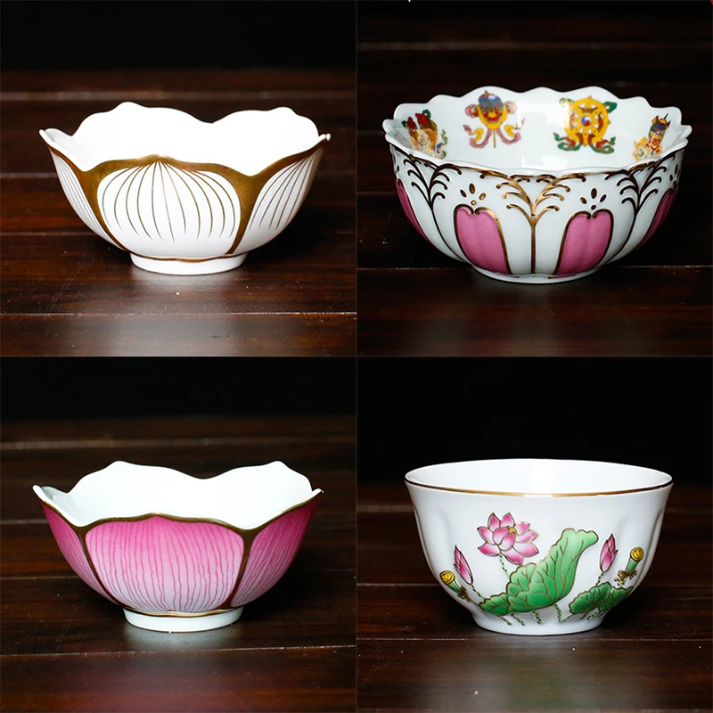 Buddha Hall Ceramics Worship Bowl Ornaments Home Creativity Snack Storage Traditional Buddhist Sacrifice Accessories