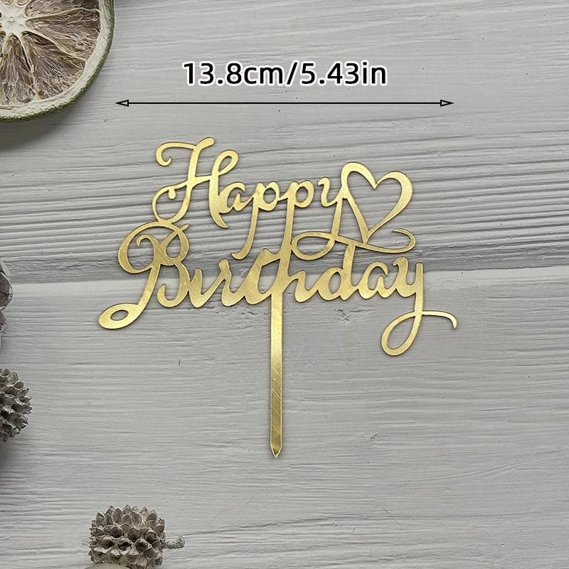 Großer Acryl-Kuchenaufsatz „Alles Gute zum Geburtstag“, Schwarzgold, Buchstabendekoration für Partyzubehör, 33 Designs, Kuchendekoration für Jungen und Mädchen – Detail 7