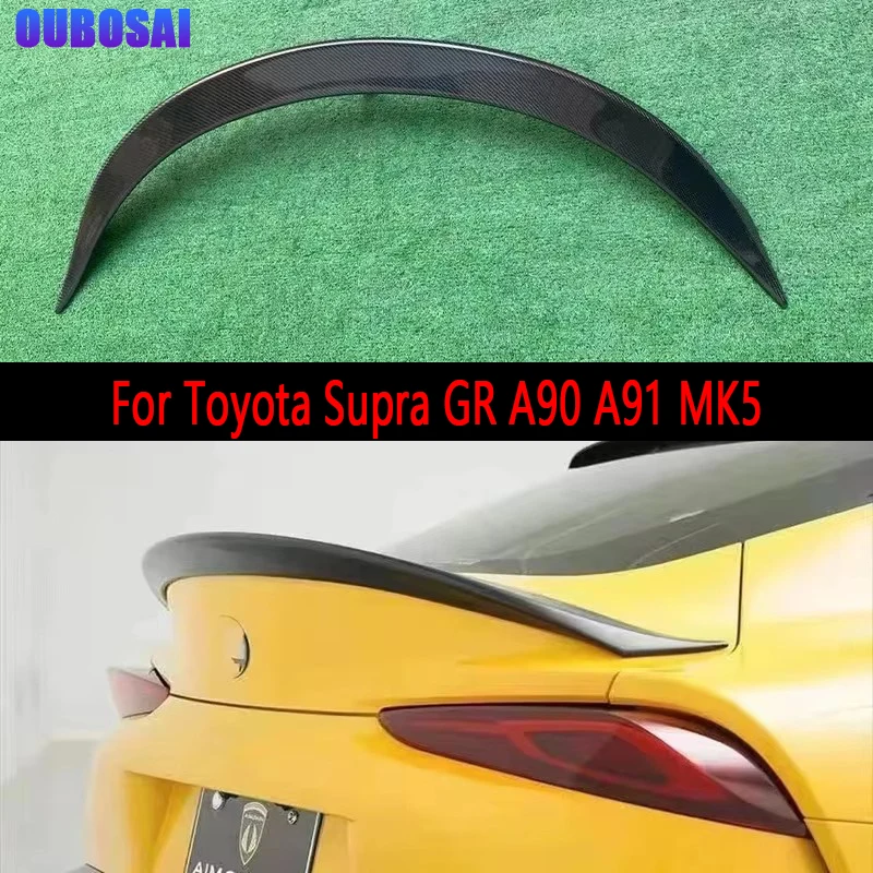 

For Toyota Supra GR A90 A91 MK5 Carbon Fiber Tail fins Rear Trunk Spoiler Guide Wing Rear Wing Upgrade body kit
