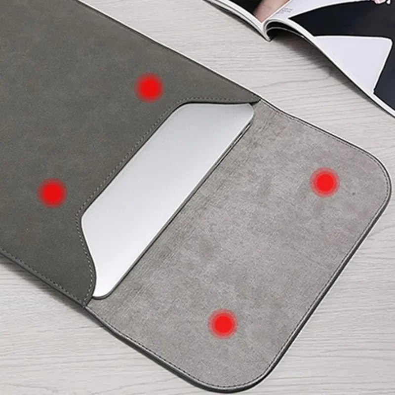 Business Waterproof Laptop Tablet Computer Bags General Liner Bag PU Soft Leather Protective Case Clutch PC Liner Bag Dust Cover
