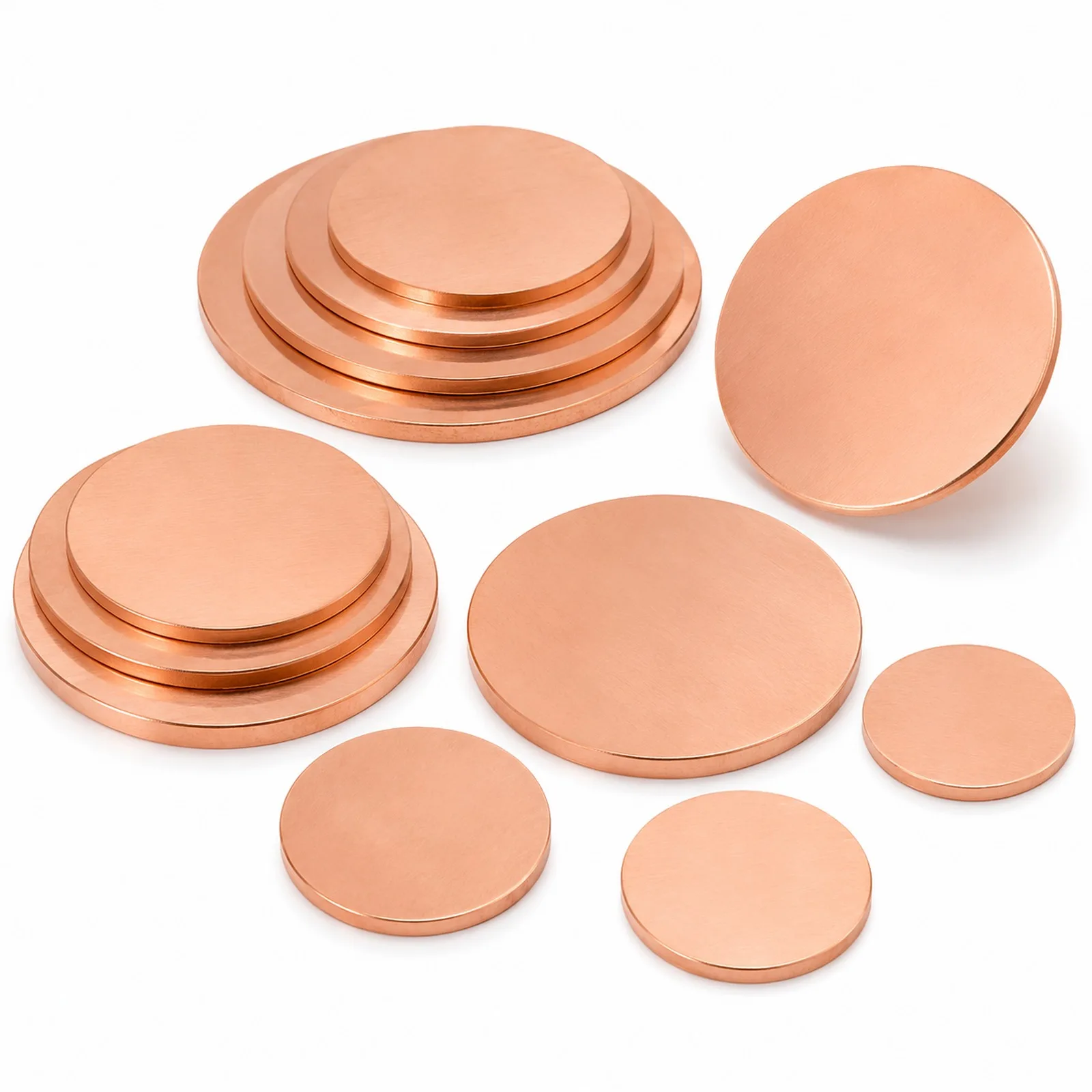T2 99.9% Pure Copper Disc Round Plate - 0.1-5mm Thick, 30-50mm Diameter for Crafts, Electrical, Heat Sink & Industrial Use