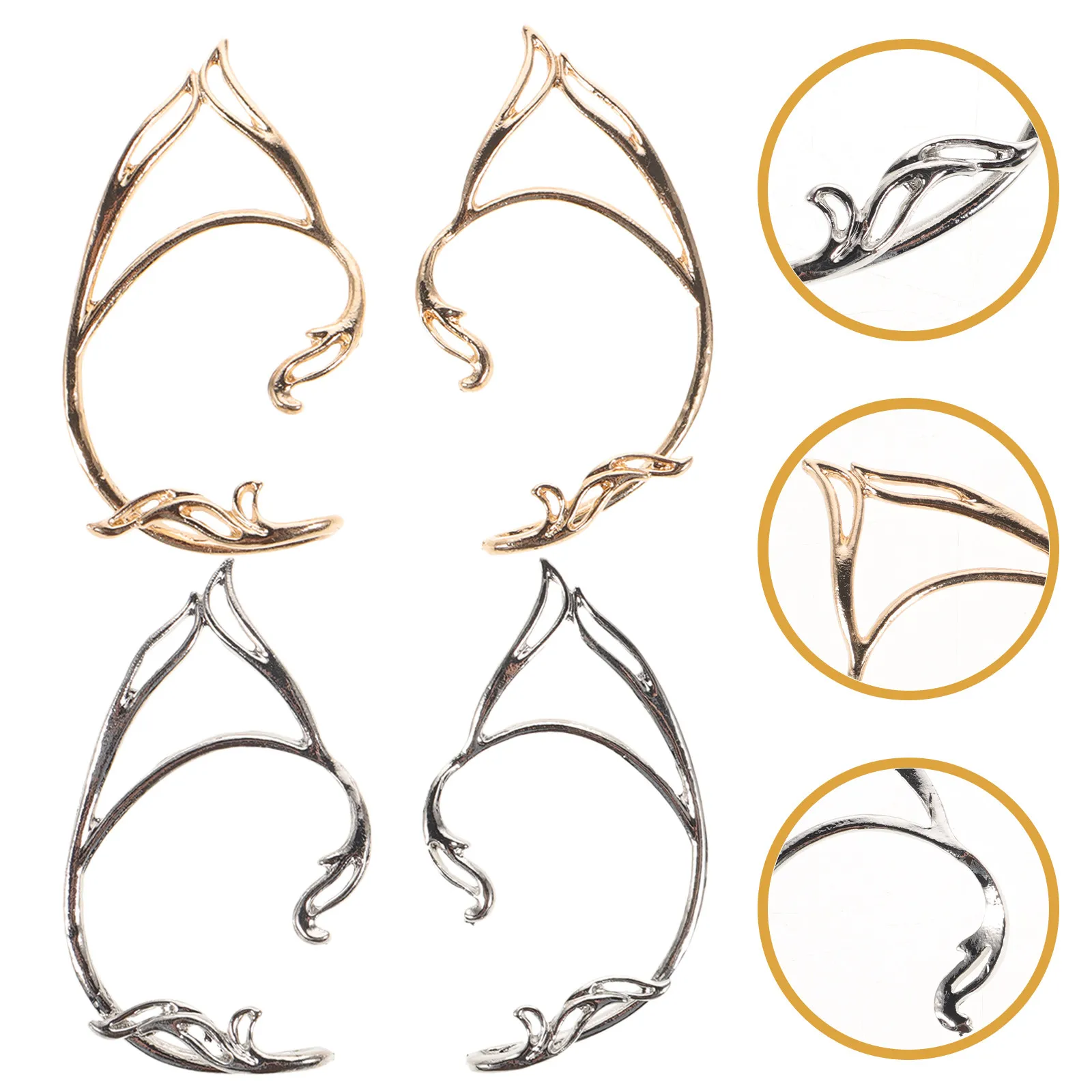 8Pcs Ear Clips Non Piercing Elf Ear Jewelry Unique Wrap Earrings Lightweight Vintage Fairy Accessories for Women Costume Cosplay