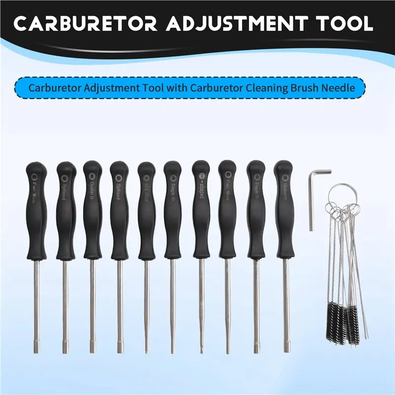 A22E-Carburetor Adjustment Tool With Carburetor Cleaning Brush Needle For Common 2 Cycle Small Engine ECHO STIHL Poulan Husqvarn