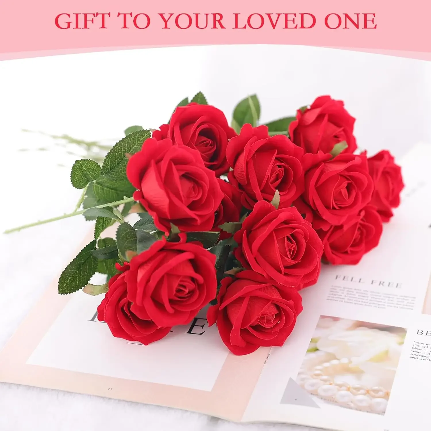 50 Stck knstliche Rosen, Blumen, Samt-Rosenstrau fr Zuhause,  Hochzeitsdekoration - AliExpress 15