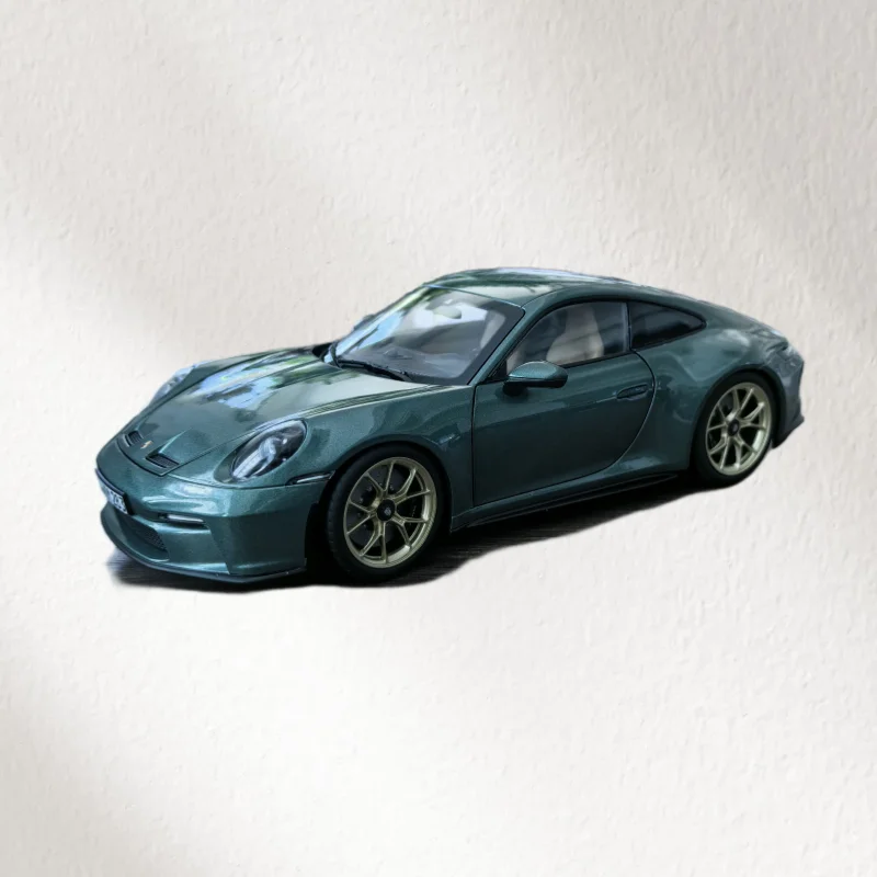 Normv diecast 1/18 escala porsche liga modelo carros porsche 911 gt3 2021 verde jogar veículos brinquedos para meninos presente caixa original