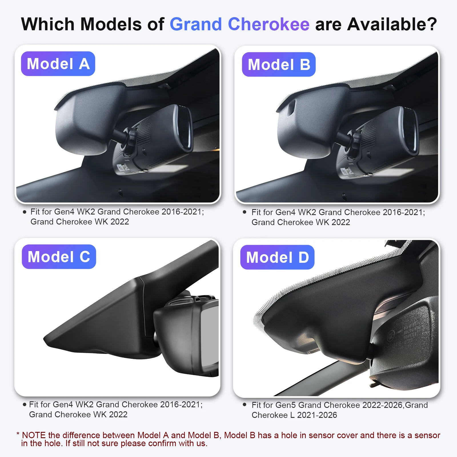 AUcamTOera WiFi & APP GPS 4K Dash Cam For Jeep Grand Cherokee Gen4 WK/WK2 & Grand Cherokee Gen5 WL L Dash Car Camera 2016-2026