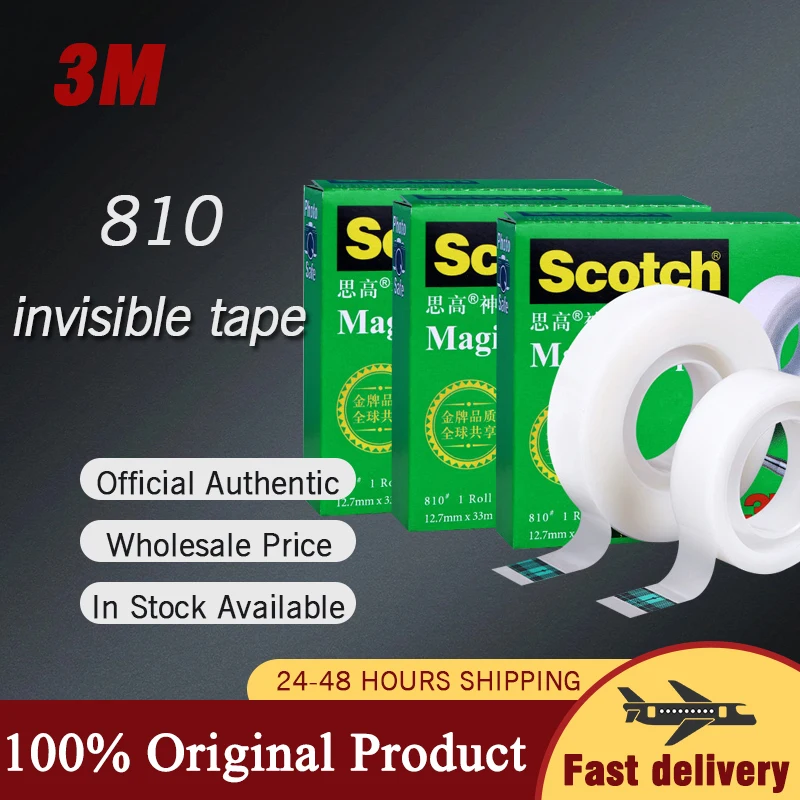 3M 810 Invisible Tape with Dispenser Test Tape Copy No Trace Easy To Tear Off Surface Writing Student Mistakes Tape
