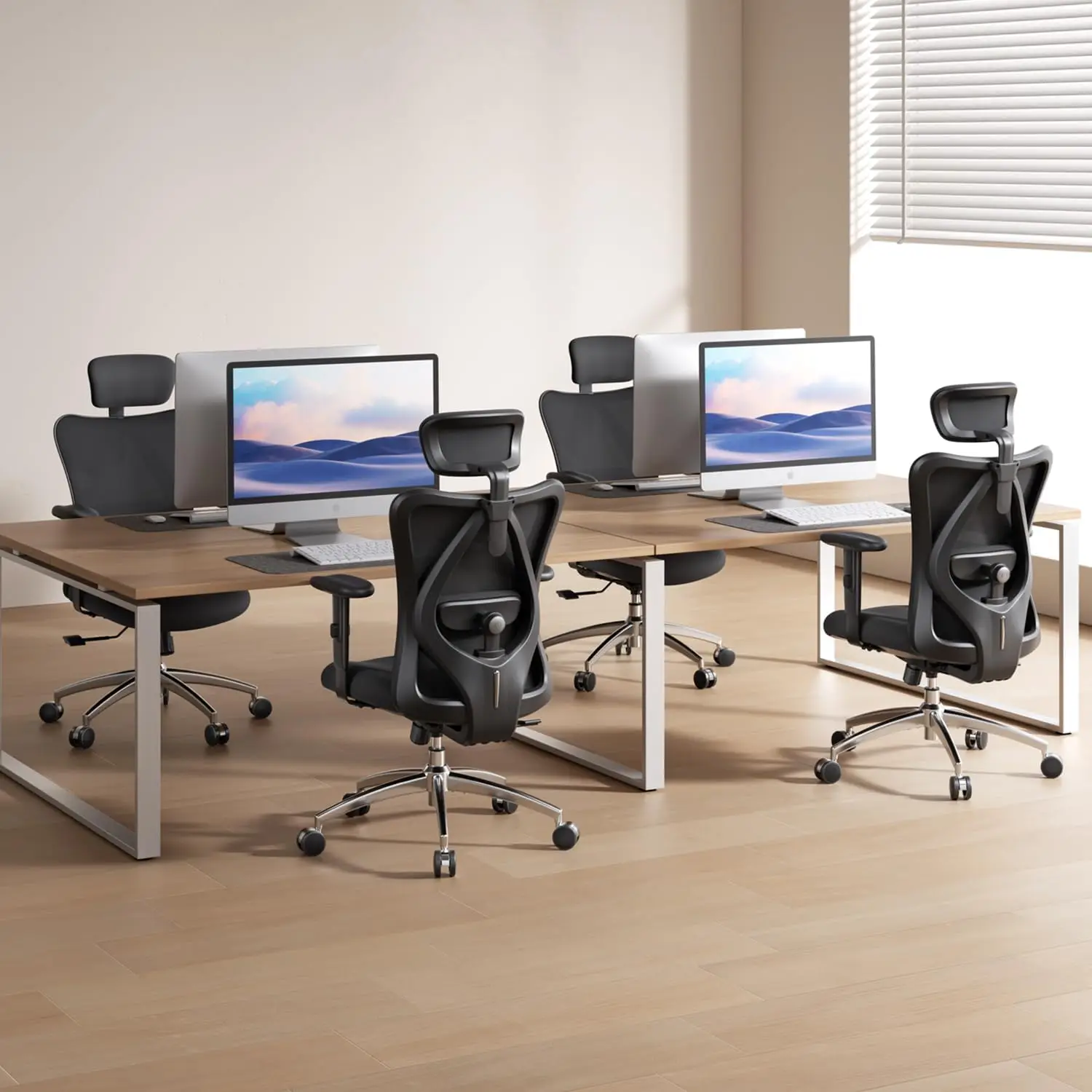 M18 Ergonomic Office Chair, High Back Mesh Desk Chair with Adjustable Headrest & Lumbar Support, 330lbs Capacity Computer Chair