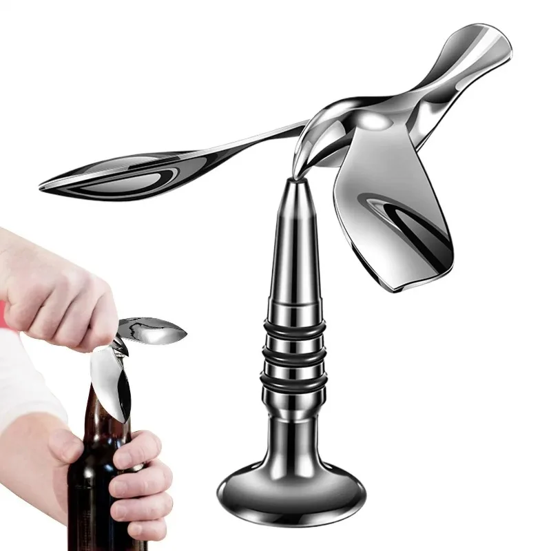 Flying Bird Balance Beer Bottle Opener Alloy Roly-Pot Bird Floating Decor Jar Opener for Bar Kitchen Table Decoration