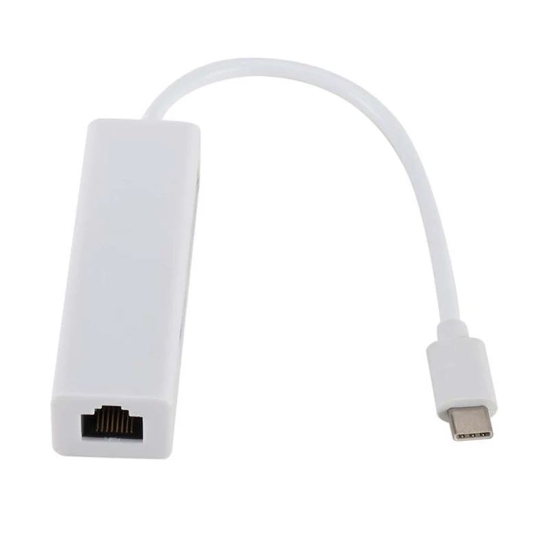 TYPEC To USB2.0 100Gbe Network Card Hub Lan Rj45 Ethernet Network Adapter 3 Port USB 2.0 Spare Parts