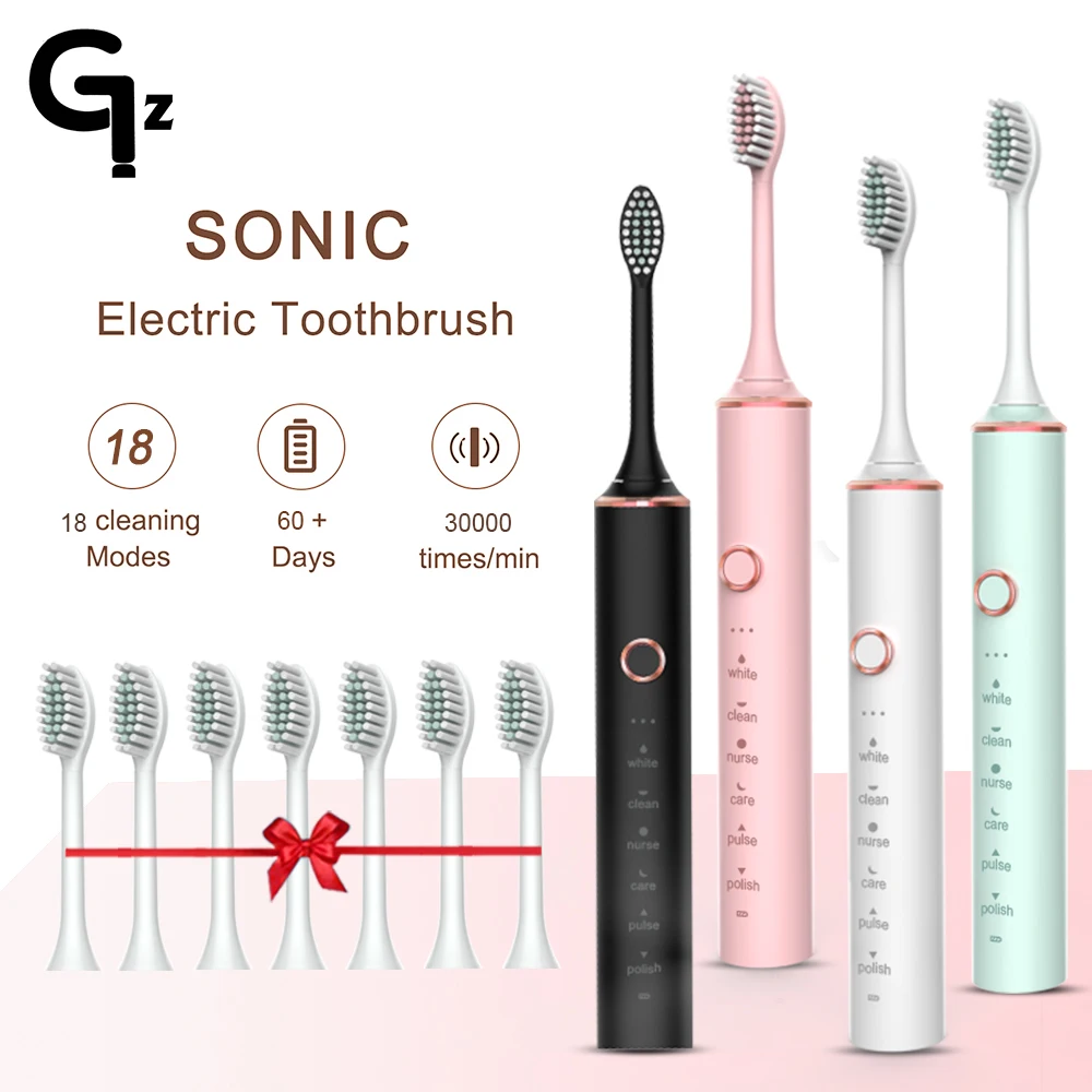 GeZhou Electric Sonic Toothbrush USB Charge N100 Rechargeable Waterproof Electronic Tooth Brushes Replacement Heads Adult