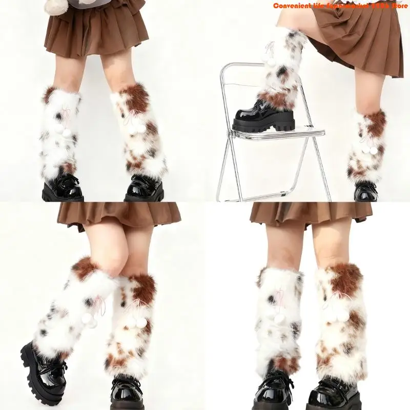 

Плюшевые гетры E06E для женщин и подростков: комфортные и теплые накладки на ноги для осенне-зимнего сезона и праздников