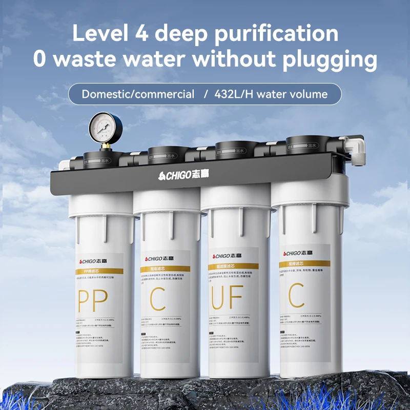 

Portable 4-Stage Ultrafiltration Plastic Tankless Water Filter System Electric Power Source for Household Outdoor Use