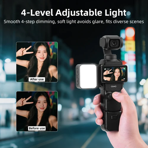 Imagen 2 del producto Luz de relleno Led Flymile para DJI OSMO Pocket 3 accesorios luces de vídeo magnética IPX4 impermeable fotografía iluminación luz 600mAh