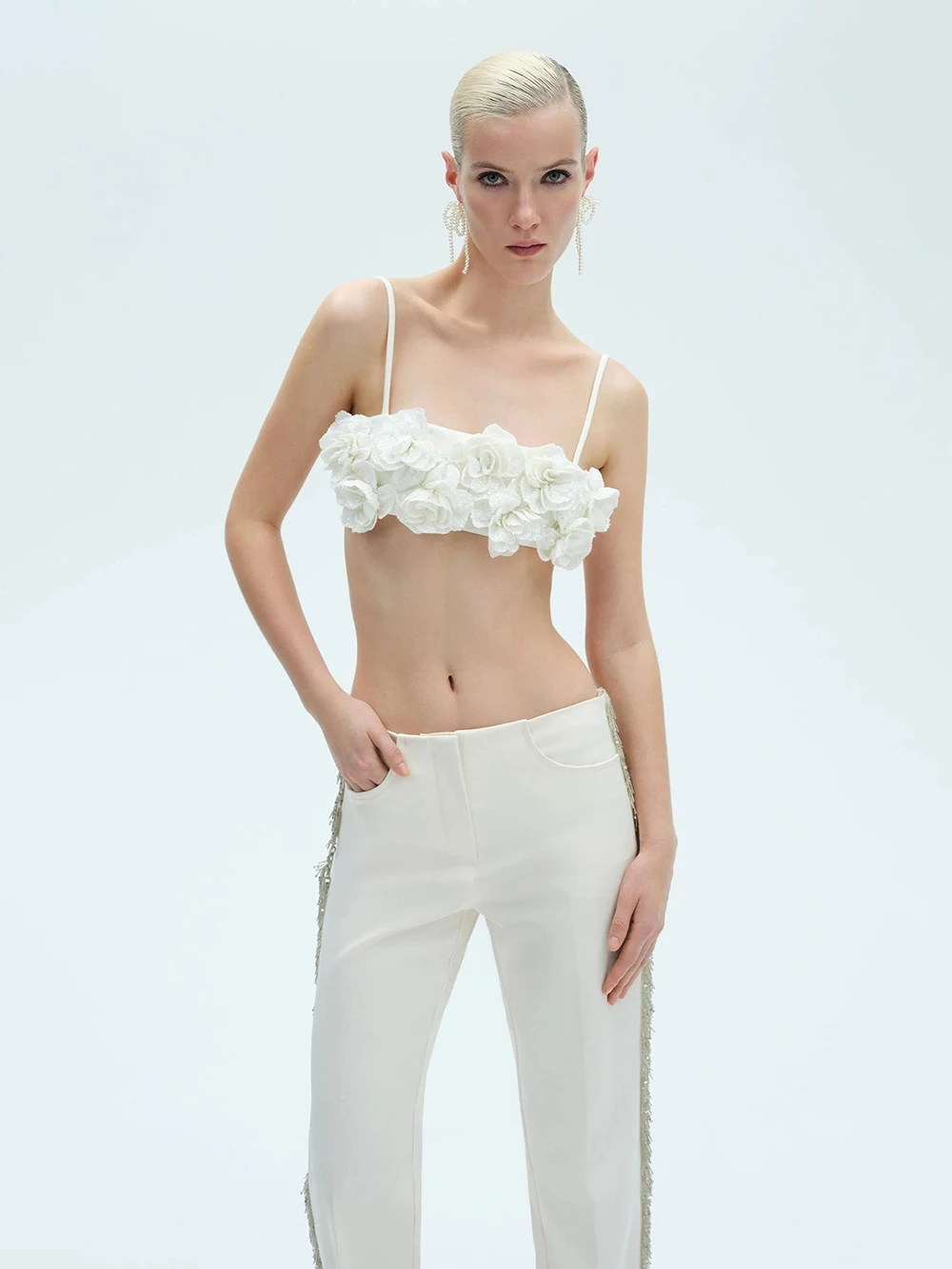 

2025 Autumn New Straight Leg Suit With High Waist And Tassel Design Two-Piece Fashionable Casual Set