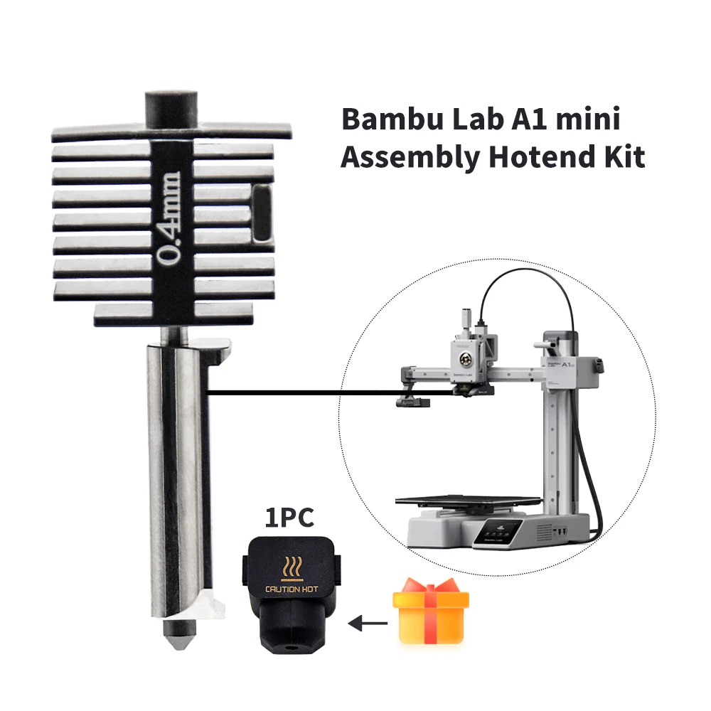 Hotend Kit Voor BambuLab A1/A1 Mini Snelle Snelheid Hot End Montage 0.2/0.4/0.6/0.8mm Gehard stalen Mondstuk 3D Printer Deel