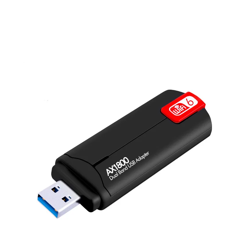 Dwuzakresowe WiFi 6 2.4G/5GHz 1800 mb/s klucz Wi-Fi karta sieciowa USB 3.0 WiFi-6 Adapter dla Windows 7/10/11