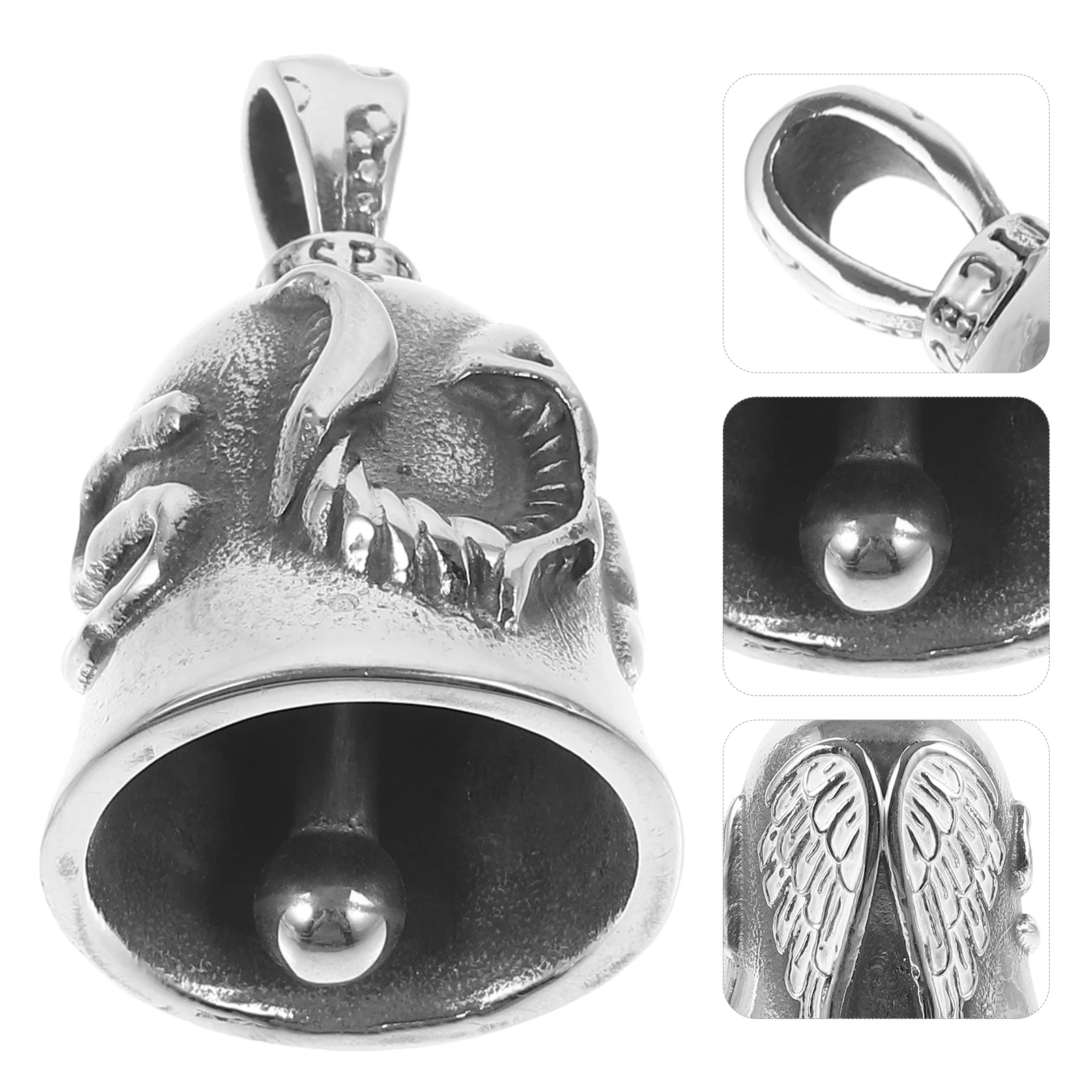 

Keychain Cute Motorcycle Bell Vintage Bells Stainless Steel Keyring Good Luck of The Lid