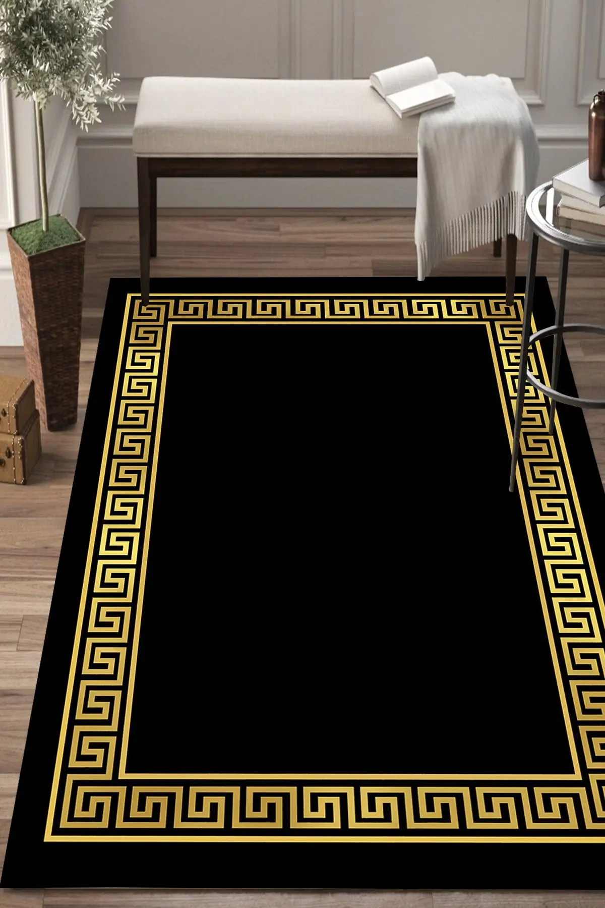 

DOLBOVI Else black lock digital printing washable non-slip base corridor carpet runner Dts-4