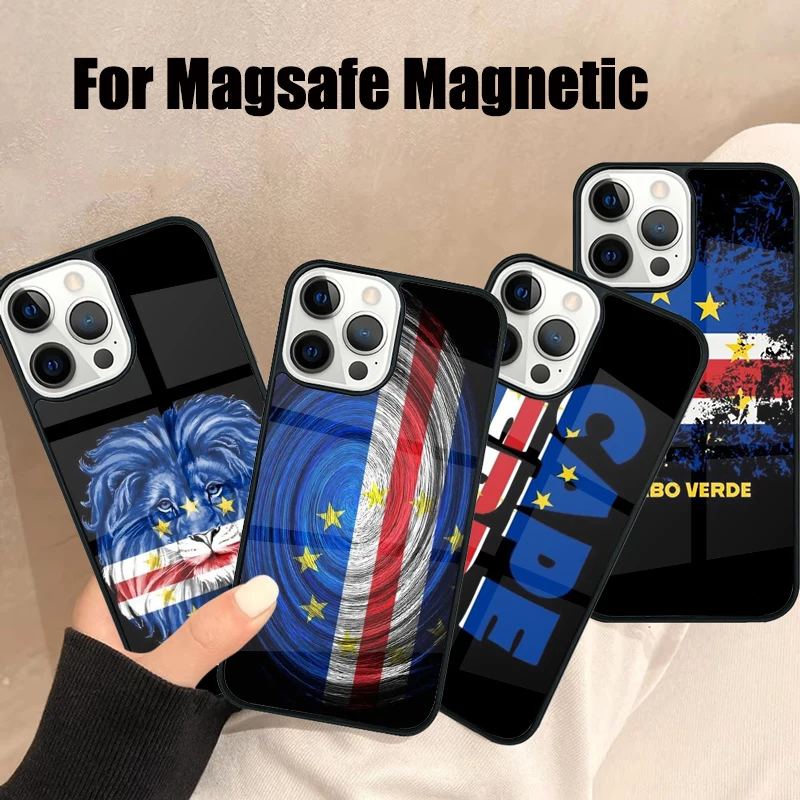 كيب فيردي العلم معطف الأسلحة جراب هاتف آيفون 17 الهواء 16e 15 14 13 12 11 برو ماكس زائد Magsafe اللاسلكية المغناطيسي غطاء #1