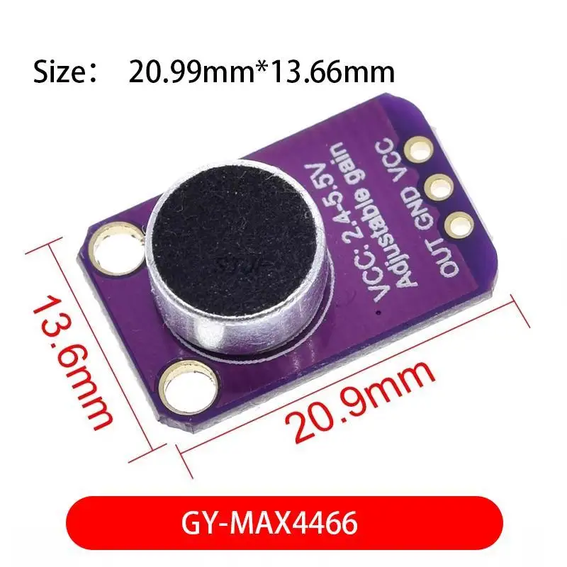 GY-MAX4466 Electret Microphone Amplifier Module MAX4466 Adjustable Gain For Arduino