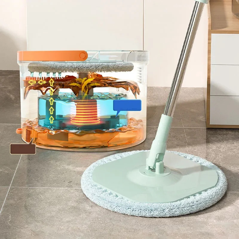 Water Separation Mop with Spin Bucket Set Rotating Mop Microfibers Mops Triangle Window Washing Mop Home Cleaning Floor Tools