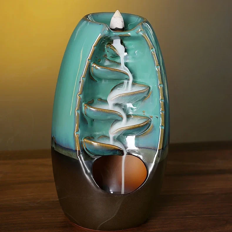 PYH backflow incense burner ornament use left and source aromatherapy alpine flowing water home sandalwood smoke