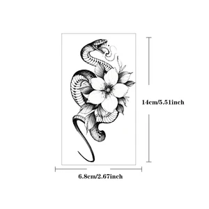 ملصق وشم مؤقت مقاوم للماء ، ثعبان ، أسود ، مامبا ، زهرة ، جمجمة ، ملك ، ثعبان ، طوطم ، فن الجسم ، ذراع ، مزيف ، نساء ، رجال ، 10 قطع أعلى 8 مبيعات الوشم الحميم - No7