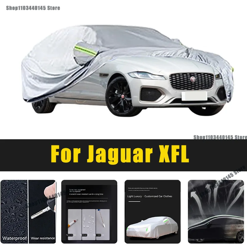 Full Car Covers Outdoor Sun UV Protection Dust Rain Snow Oxford cover Protective For Jaguar XFL Accessories car umbrella