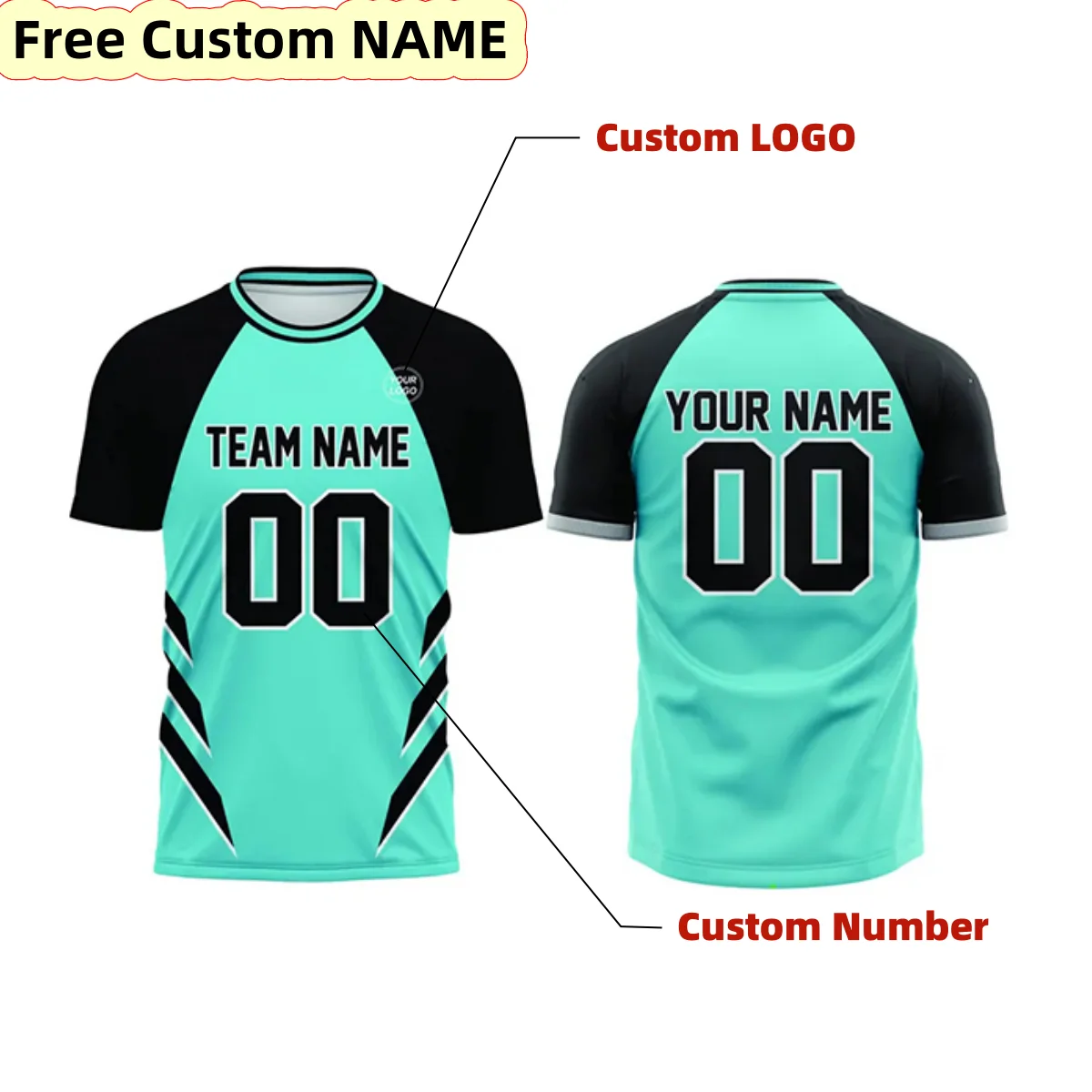 

Free Custom Sports Men's Short Sleeve T-shirt Breathable Quick Drying Team Jersey For Unisex Personalized Football Gyms Tee Tops