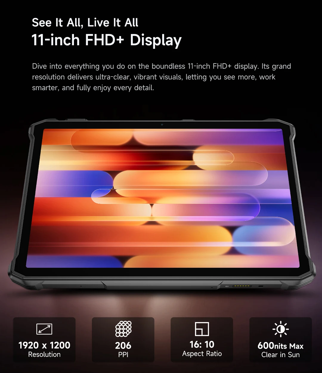 Ulefone Armor Pad 5 Pro 5G Rugged Tablet 24200mAh Android 15 Tablet 12GB+20GB RAM, 512GB ROM 64MP 120W GPS NFC