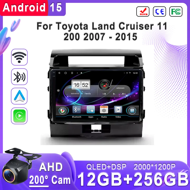 

Android 15 Car For Toyota Land Cruiser 11 200 2007 - 2015 Stereo Head Unit GPS Navigation High-performance CPU Multimedia DVD