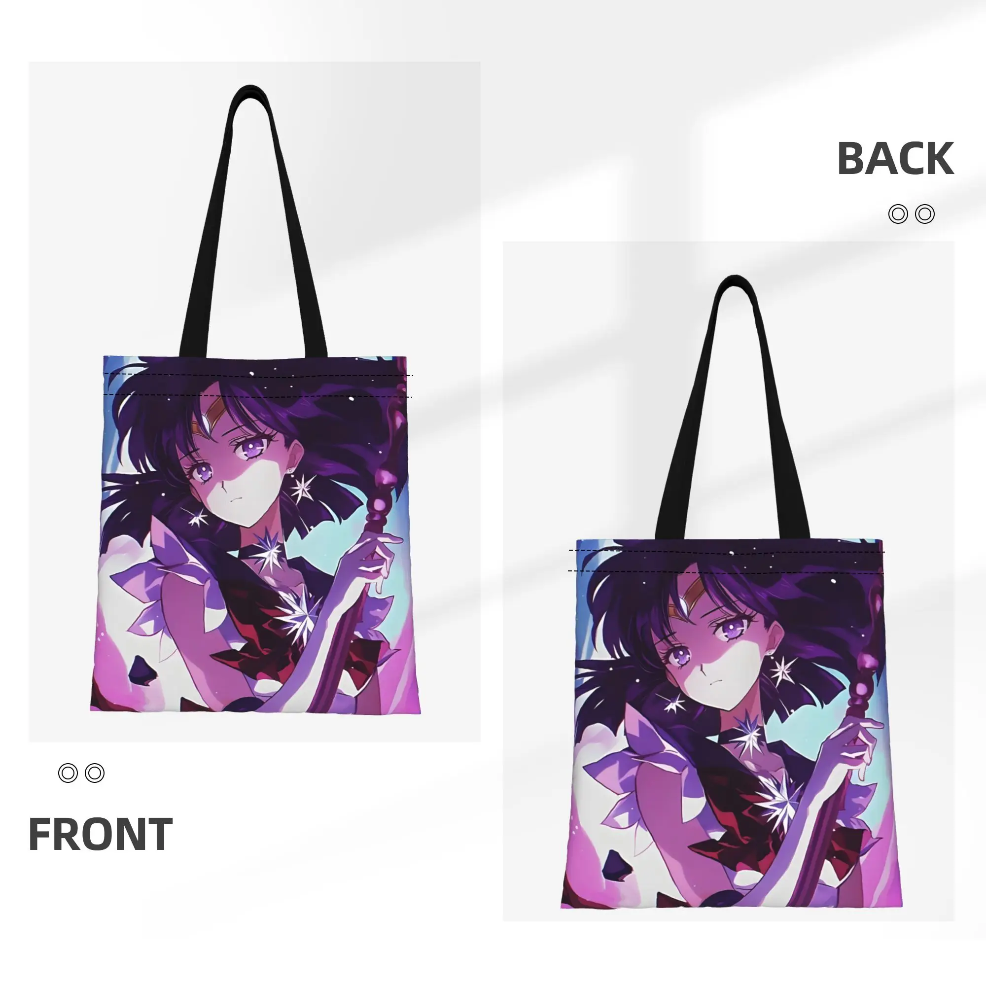 1PC Sailor Saturn Canvas Tote Bag Sailor Moon Canvas Tote Bag Perfect for Shopping Grocery Travel & Outdoor - view 2