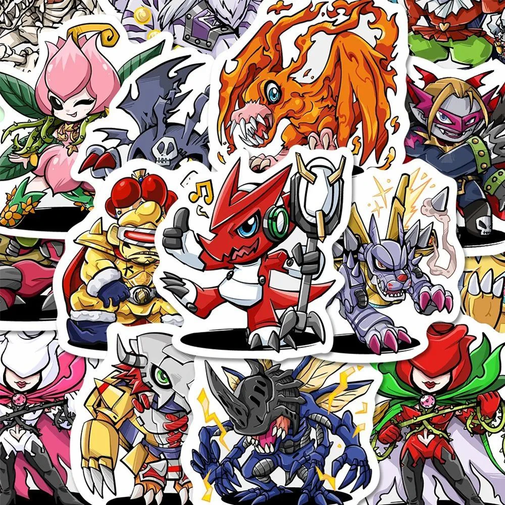 10/30/50pcs Digimon Adventure Anime Stickers Cartoon Sticker for Kids Toy Water Bottle Notebook Phone Cool Classic Manga Decals