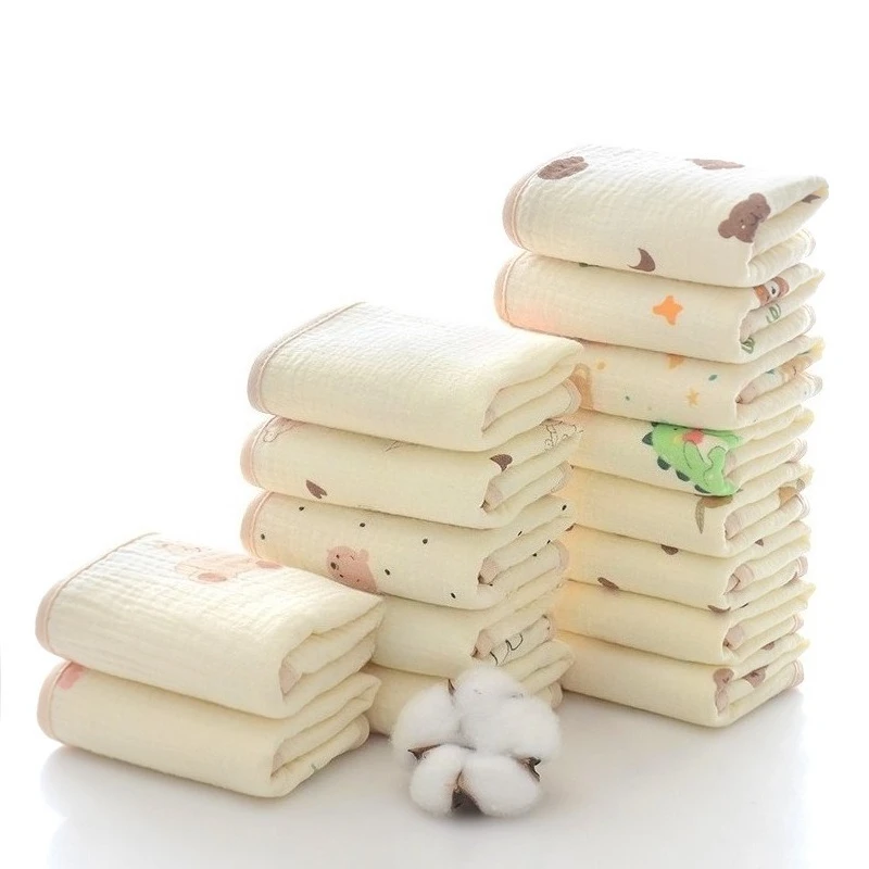 3 قطع مناشف أطفال 100% قطن قماش تجشؤ ناعم ماص للأولاد والبنات حديثي الولادة مقاس 19.5 × 9.5 بوصة #2